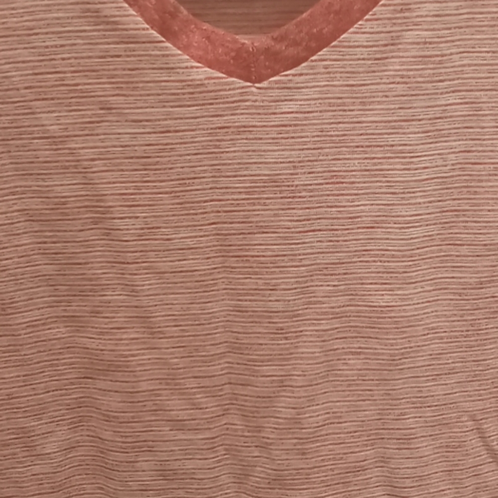 Salmon and white striped shirt